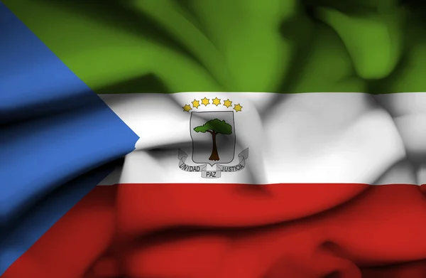 Guiné Equatorial acenando bandeira — Fotografia de Stock