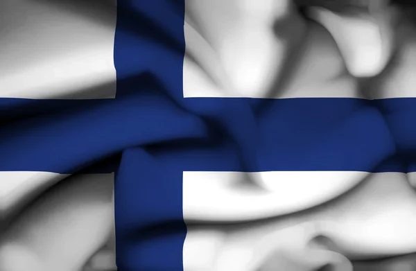 Φινλανδία σημαία κυματίζει — Φωτογραφία Αρχείου