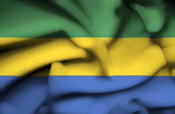 Wapperende vlag van Gabon — Stockfoto