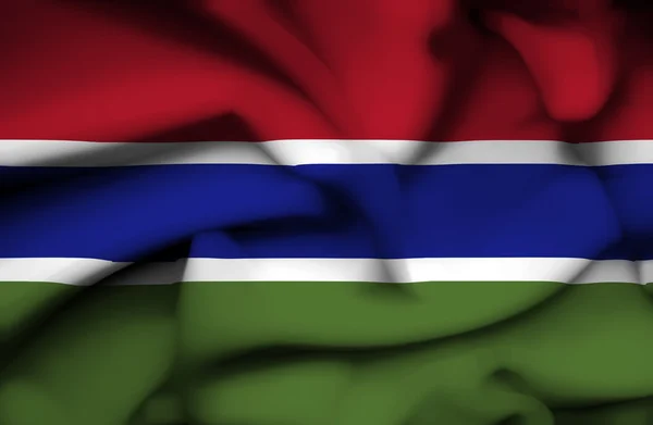 Gambia viftande flagga — Stockfoto