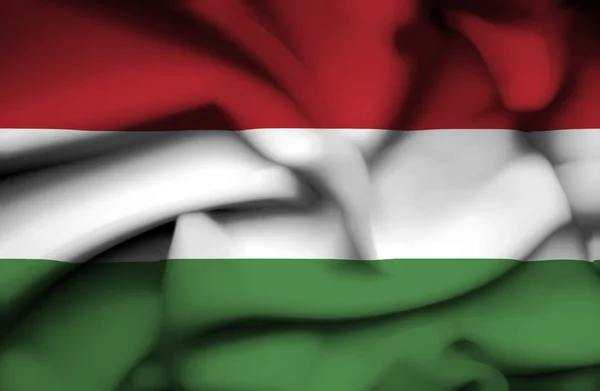Ungern viftande flagga — Stockfoto