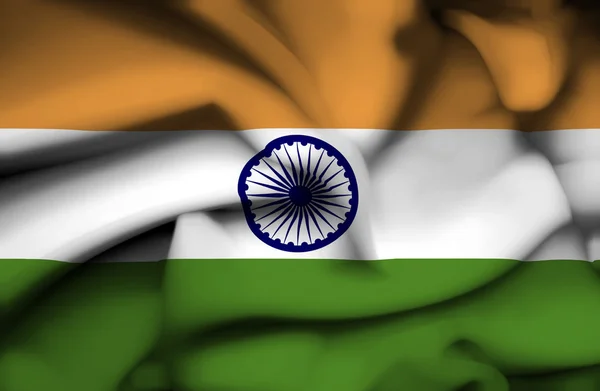 Indien viftande flagga — Stockfoto