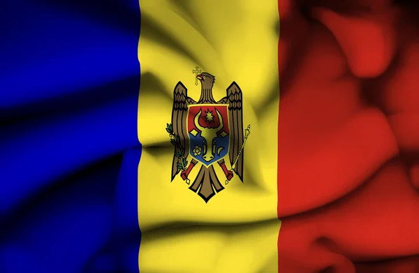Moldavien viftande flagga — Stockfoto
