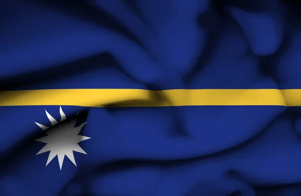 Nauru ondeando bandera — Foto de Stock