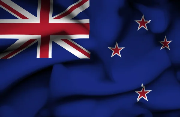 New Zealand waving flag — Stock Photo, Image