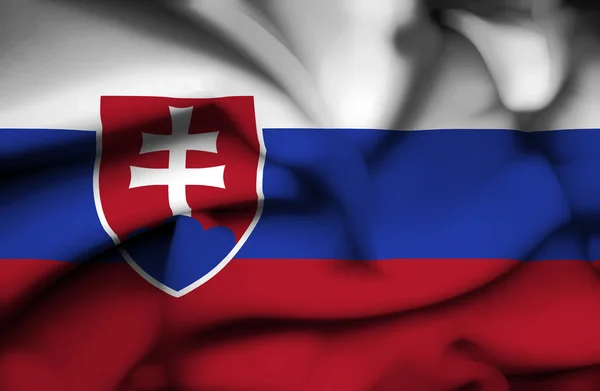 Slovakien viftande flagga — Stockfoto