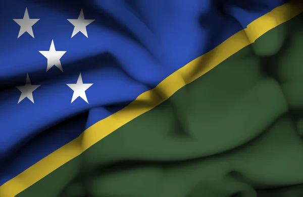 Solomon islands waving flag — Stock Photo, Image