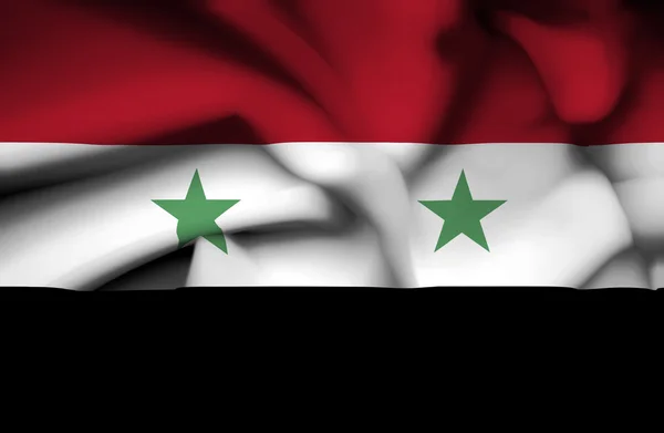 Vlající vlajka Sýrie — Stock fotografie