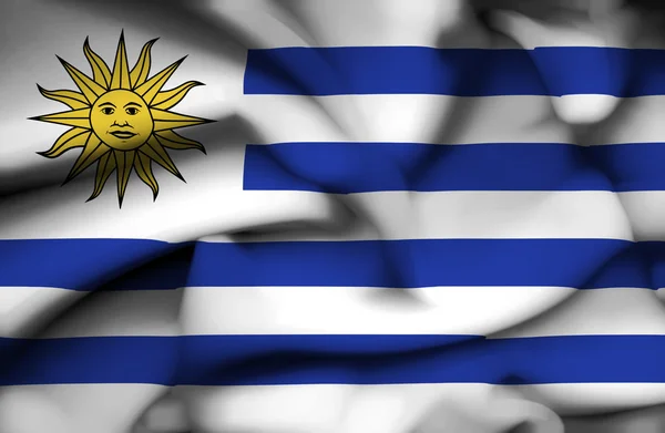 Uruguay sventola bandiera — Foto Stock