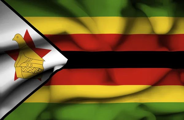 Zimbabue ondeando bandera — Foto de Stock