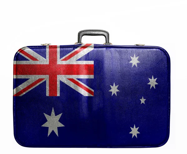 Vintage travel bag with flag of Australia — Stock Photo, Image