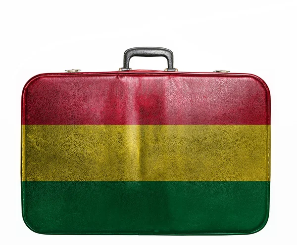 Vintage travel bag with flag of Bolivia — Stock Photo, Image