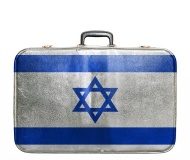İsrail bayrağı ile Vintage seyahat çantası