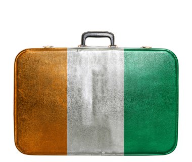 Fildişi Sahili bayrağı ile Vintage seyahat çantası