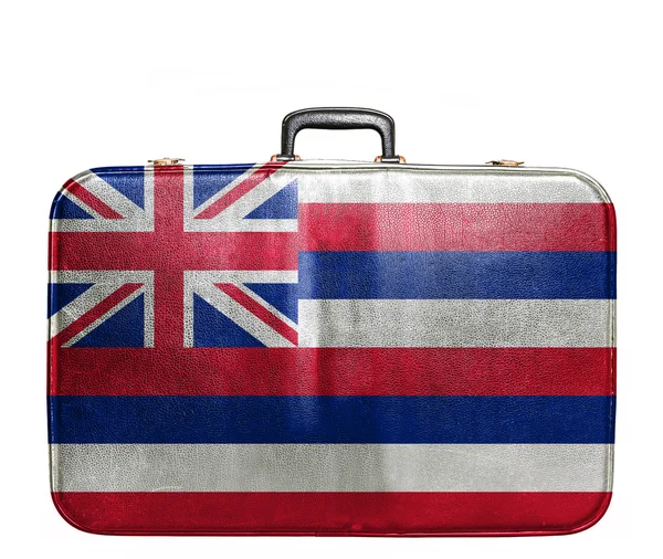 Bolsa de viaje vintage con bandera de Hawaii —  Fotos de Stock