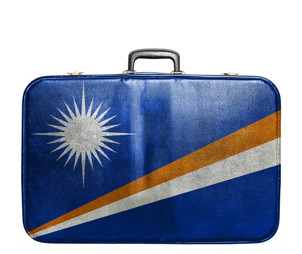 Vintage reistas met vlag van Marshalleilanden — Stockfoto
