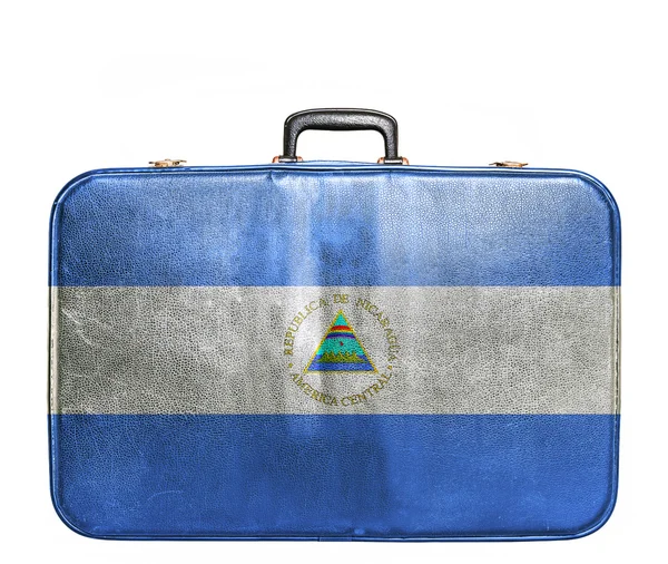 Vintage reistas met vlag van nicaragua — Stockfoto