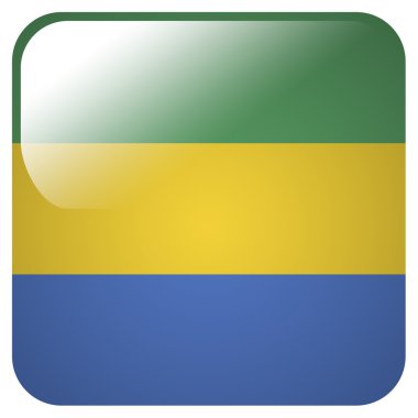 gabon Cumhuriyeti bayrağı ile parlak simgesi