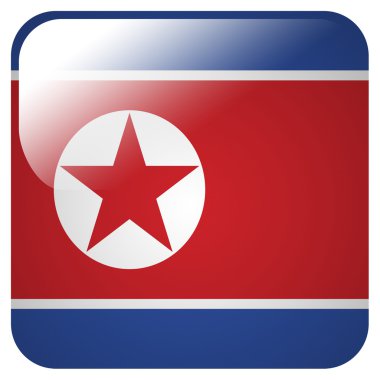 Kuzey Kore bayrağı ile parlak simgesi