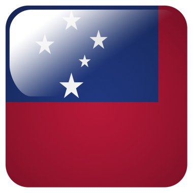 Bağımsız Samoa Devleti bayrağı ile parlak simgesi