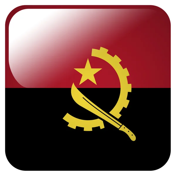 Glossy icon with flag of Angola — Stock Photo, Image
