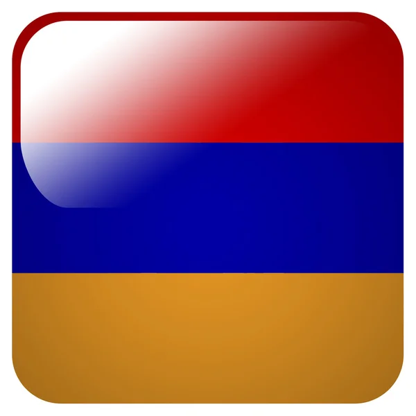 Icône brillante avec drapeau de l'Arménie — Photo