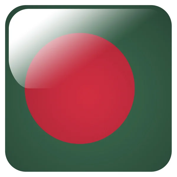 Icona lucida con la bandiera di Bangladesh — Foto Stock