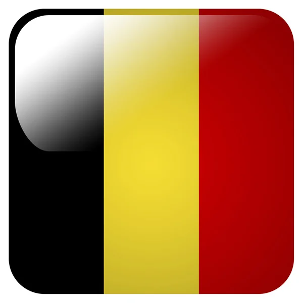 Glossy icon with flag of Belgium — Stock Photo, Image