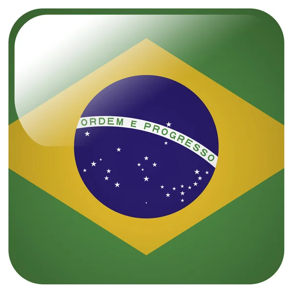 Hochglanz-Ikone mit brasilianischer Flagge — Stockfoto
