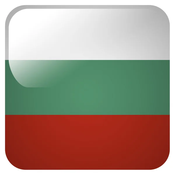 Icona lucida con la bandiera di Bulgaria — Foto Stock