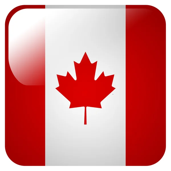 Glanzende pictogram met de vlag van canada — Stockfoto