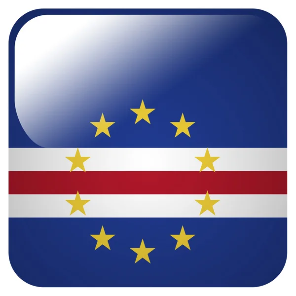 Ícone brilhante com bandeira de Cabo Verde — Fotografia de Stock