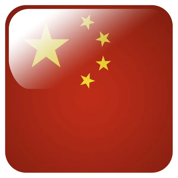 Блестящая икона с флагом Китая — стоковое фото