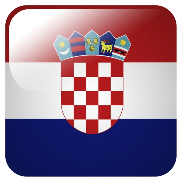クロアチアの旗と光沢のあるアイコン — ストック写真