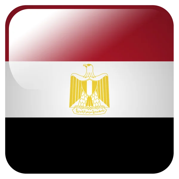 Icône brillante avec drapeau de l'Egypte — Photo