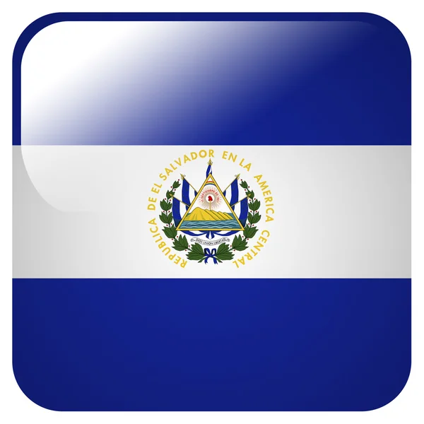Lesklý ikona s Salvadorská vlajka — Stock fotografie