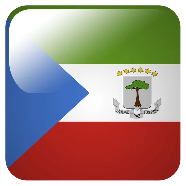 Glossy icon with flag of Equatorial Guinea — Stock Photo, Image