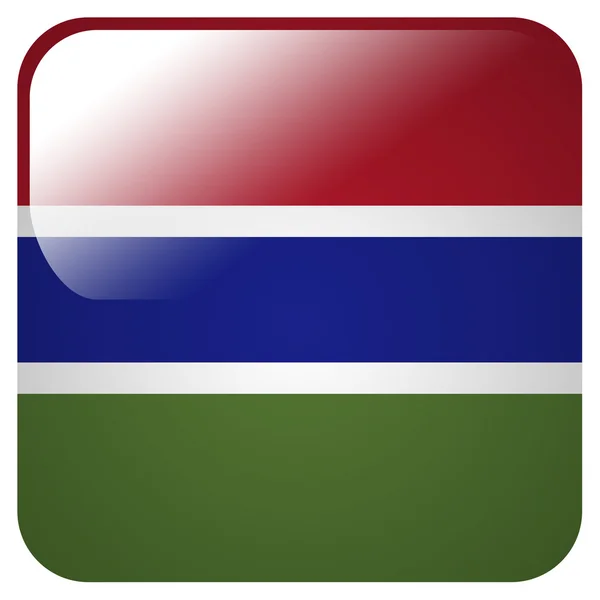 Glossy ikon med flag Gambia - Stock-foto