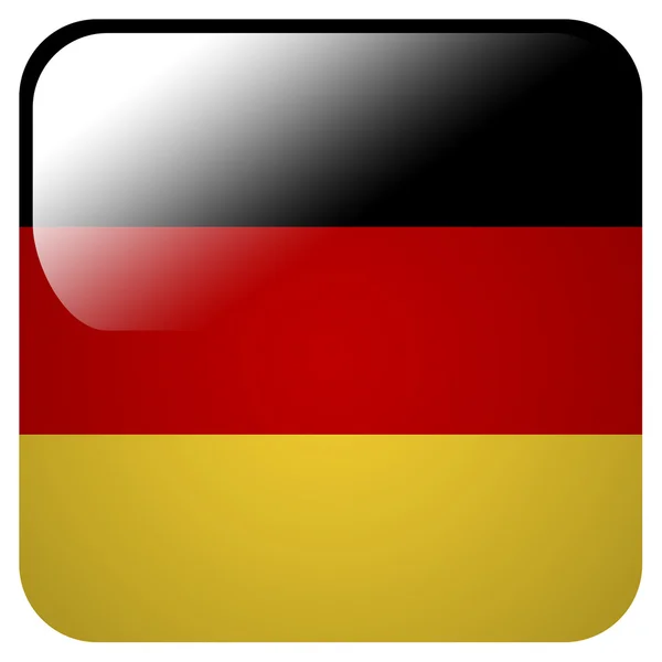 Lesklý ikona s vlajkou Německa — Stock fotografie