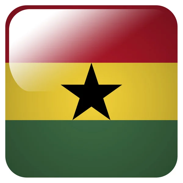 Glossy icon with flag of Ghana — Stock Photo, Image