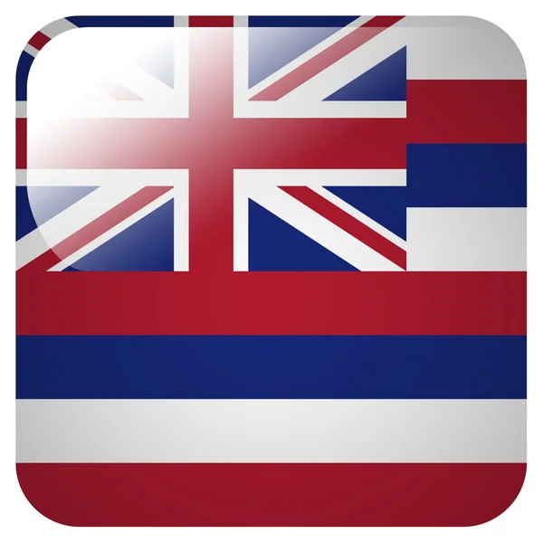 Glossy icon with flag of Hawaii — Stock Photo, Image