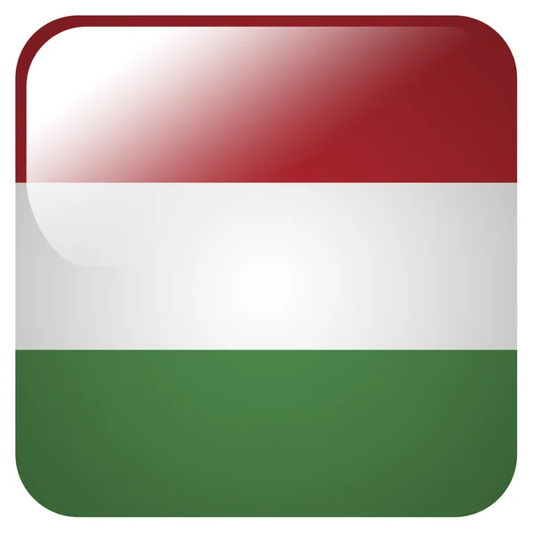 Glossy icon with flag of Hungary — Stock Photo, Image