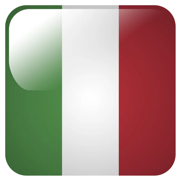 Icône brillante avec drapeau de l'Italie — Photo