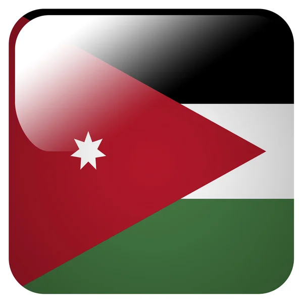 Glossy icon with flag of Jordan — Stock Photo, Image