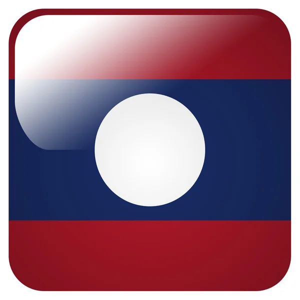 Glossy ikon med flag Laos - Stock-foto