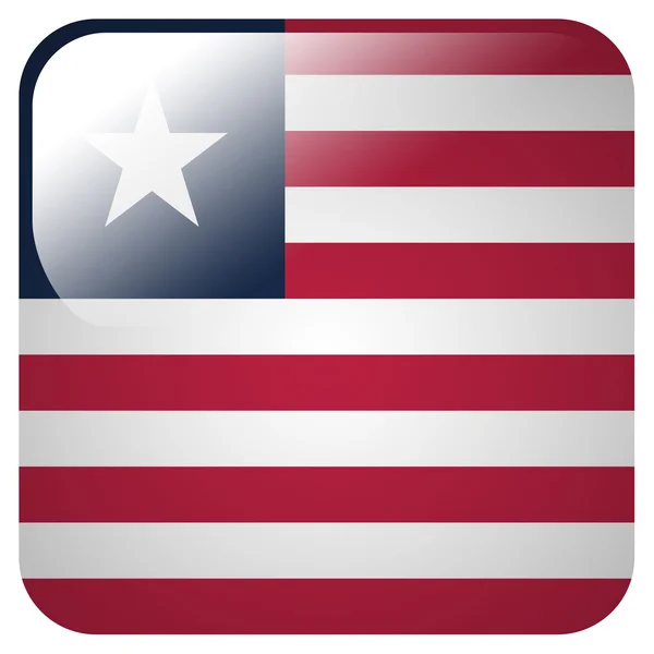 Glanzende pictogram met de vlag van liberia — Stockfoto