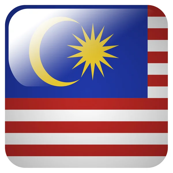 Glossy icon with flag of Malaysia — Stock Photo, Image