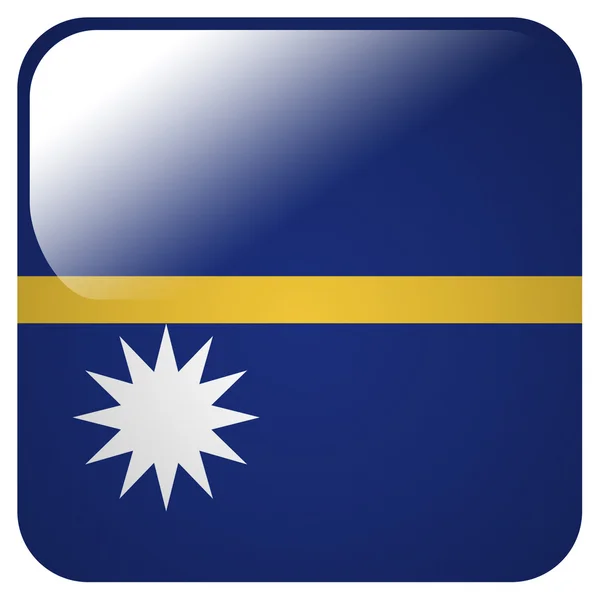Ícone brilhante com bandeira de Nauru — Fotografia de Stock