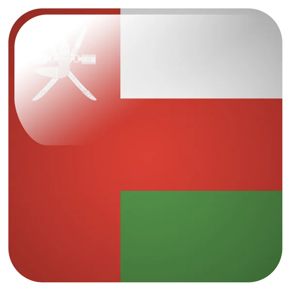 Glossy icon with flag of Oman — Stock Photo, Image