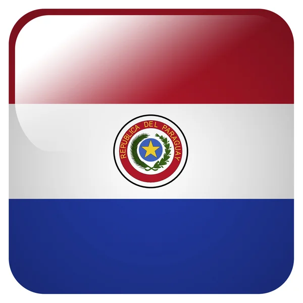 Icono brillante con bandera de Paraguay —  Fotos de Stock